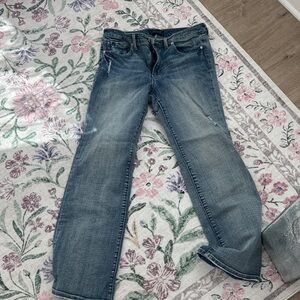 Seven7 Women's Blue Straight Leg Jeans